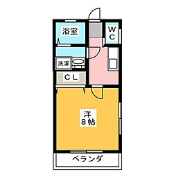 ソレイユエリーナ 1Kの間取図画像