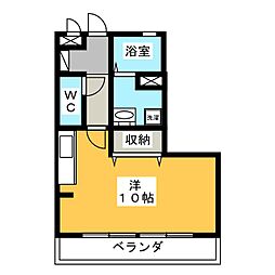 ドミールさつき ワンルームの間取図画像