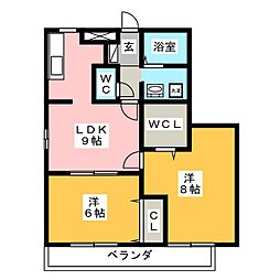 グランメール 2DKの間取図画像