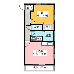 セノーテ 1LDKの間取図画像