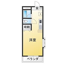 グリーンハイツ松本 ワンルームの間取図画像