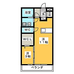 ベルキャッスル 1LDKの間取図画像