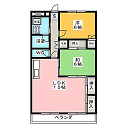 グランドール高城C 2LDKの間取図画像