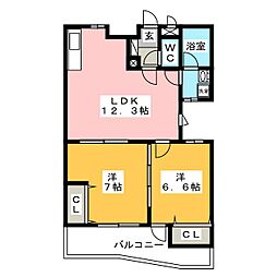 ヴィブレアトリオ 2LDKの間取図画像
