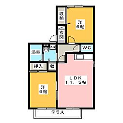 パストラルB 2LDKの間取図画像