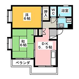 センカハイツ 2DKの間取図画像