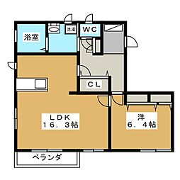 メゾン・エクセル2 1LDKの間取図画像