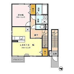 ローズコートSUGIYAMA 1LDKの間取図画像