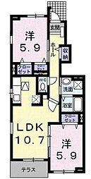 HAPPYDREAM長泉D 2LDKの間取図画像