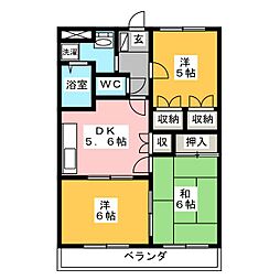 グレース南A 3DKの間取図画像