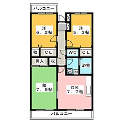 ミレニアム・パレ 3DKの間取図画像