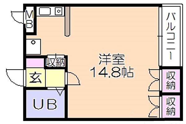 福岡県久留米市梅満町(賃貸マンション1R・4階・28.70㎡)の写真 その2