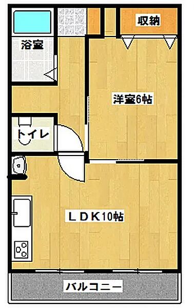 サングリーンコーポ 303｜福岡県久留米市長門石3丁目(賃貸マンション1LDK・3階・39.00㎡)の写真 その2