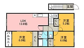 ブルーローズII 203 ｜ 福岡県久留米市善導寺町木塚589-1（賃貸アパート3LDK・2階・67.33㎡） その2