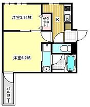 シェリム試験場前II 203〇 ｜ 福岡県久留米市津福本町925-20（賃貸アパート2K・2階・30.33㎡） その2