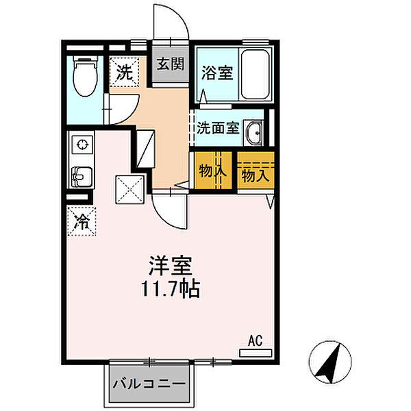 エクセル東合川 106｜福岡県久留米市東合川2丁目(賃貸アパート1R・1階・29.70㎡)の写真 その2