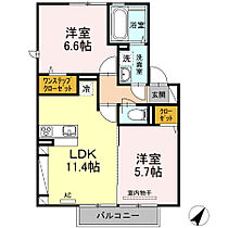 パドレヘップ 105 ｜ 福岡県久留米市北野町大城554-8（賃貸アパート2LDK・1階・53.76㎡） その2