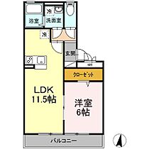 福岡県久留米市津福今町491-23（賃貸アパート1LDK・3階・42.00㎡） その2