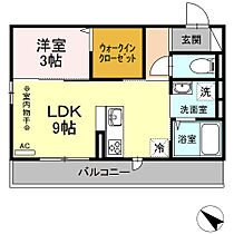 カルミア 303〇 ｜ 福岡県久留米市安武町安武本3108-1（賃貸アパート1LDK・3階・33.40㎡） その2