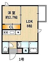 フィーリックス久留米大前I 201 ｜ 福岡県久留米市御井町0000（賃貸アパート1LDK・2階・26.10㎡） その2