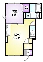 Will court 101 ｜ 福岡県久留米市大石町78-4（賃貸アパート1LDK・1階・34.53㎡） その2