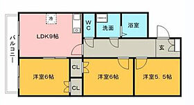 グランドヒル野中 301◎ ｜ 福岡県久留米市野中町85-6（賃貸マンション3LDK・3階・61.00㎡） その2