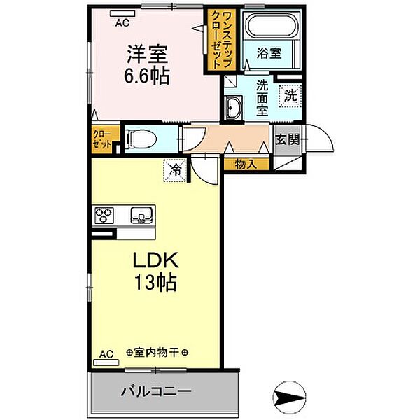 福岡県うきは市吉井町千年(賃貸アパート1LDK・2階・47.51㎡)の写真 その2