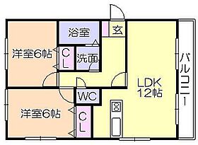 福岡県久留米市荒木町荒木1061-1-2（賃貸マンション2LDK・1階・56.29㎡） その2