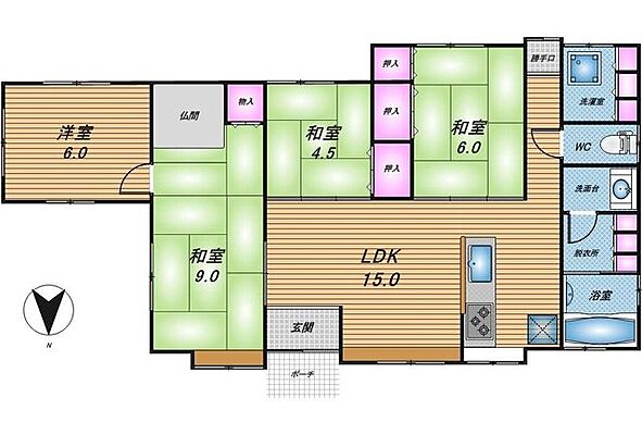 間取り 南城市知念海野　中古戸建