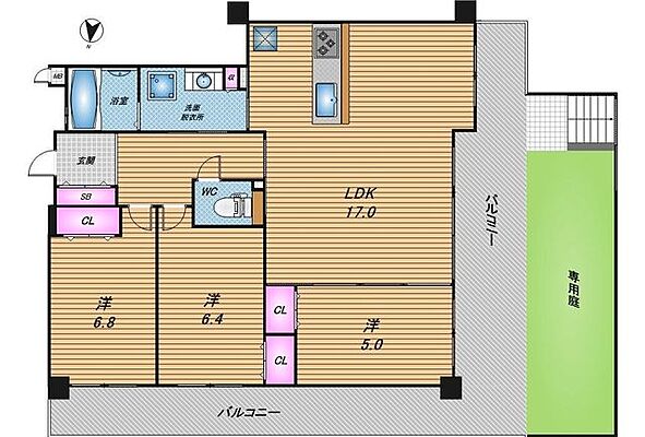 間取り ベアーズコート八重瀬パークヒルズ 1階/-
