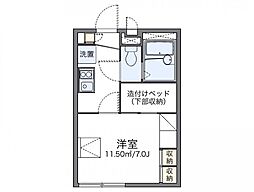 京急本線 屏風浦駅 徒歩17分の賃貸アパート 1階1Kの間取り