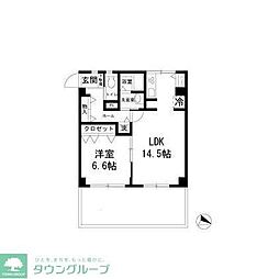 グリーンハイツ 1LDKの間取図画像