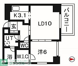 クリオ横須賀本町 1LDKの間取図画像
