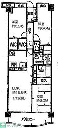 ビクトリアヒルズ横濱サウスフーガ棟 3LDKの間取図画像