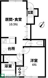 グリーンフォレスト 1LDKの間取図画像