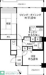 グリーンパーク横須賀中央 2LDKの間取図画像