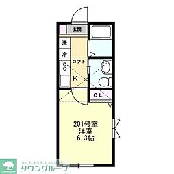 ベイルーム県立大学B 1Kの間取図画像