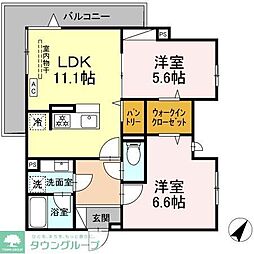 ホープハイツ 2LDKの間取図画像
