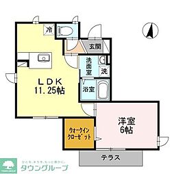 シャルマン・ヴィラ 1LDKの間取図画像