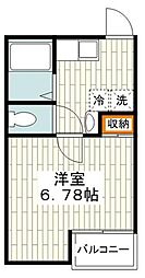 リッチモンド港南台 1Kの間取図画像
