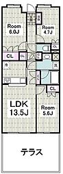 キャメロット上永谷 3LDKの間取図画像