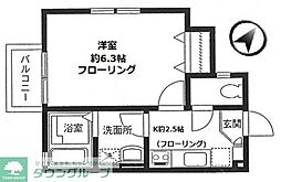 アンジェリーク上永谷 1Kの間取図画像