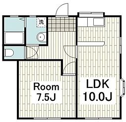 パークハイツC 1LDKの間取図画像