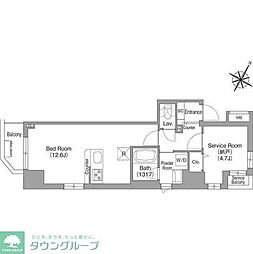 コンフォリア・リヴ関内 1Kの間取図画像