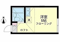 ユナイト衣笠ピッカーニャ ワンルームの間取図画像