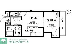 パレス南光 1LDKの間取図画像