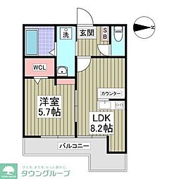 GranStyle 由比ヶ浜 1LDKの間取図画像