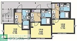 横須賀市追浜南町2丁目アパート 1Kの間取図画像