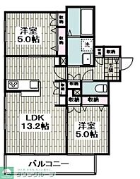 仮)入谷西3丁目メゾン 2LDKの間取図画像