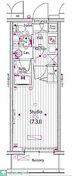 GALARIVERSIDE横濱南 1Kの間取図画像